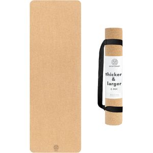 Esterilla de yoga de corcho con base de goma natural, tamaño extra, grosor y soporte, excelente cojín y agarre, antideslizante, no tóxico