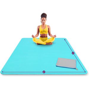 ActiveGear Esterilla de yoga grande de 6 x 6 pies – 0.315 in extra gruesa, duradera, cómoda, antideslizante y sin olor, alfombrilla cuadrada premium