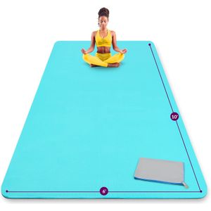 ActiveGear Esterilla de yoga extra grande de 10 x 6 pies – 0.315 pulgadas extra gruesa, duradera, cómoda, antideslizante e inodora
