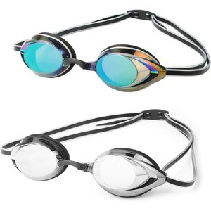 Gafas de natación, paquete de 2 gafas de natación antivaho con protección UV sin fugas para adultos, hombres, mujeres, jóvenes