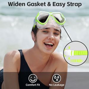 Freela Gafas de natación con cubierta para la nariz, gafas de natación para adultos, máscara de buceo con visión clara de 180 ° para piscina y playa