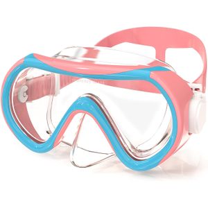 Gafas de natación para niños, máscara de natación para niños con cubierta de nariz para niños y jóvenes de 3 a 15 años, lente antiroturas sin fugas