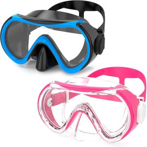 Gafas de natación para niños, máscara de natación para niños con cubierta de nariz para niños y jóvenes de 3 a 15 años, lente antiroturas sin fugas