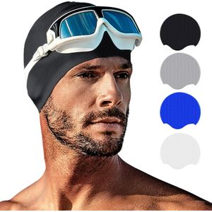 Tripsky Gorro de natación de silicona para cabello largo – Gorro de natación para mujeres, hombres y adolescentes | Gorro de baño con patrón