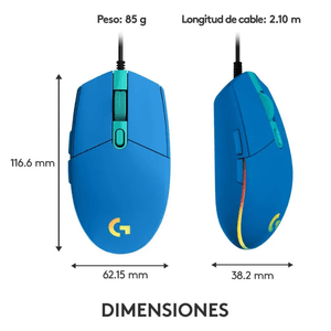 Mouse Gaming Logitech G203 Color Azul