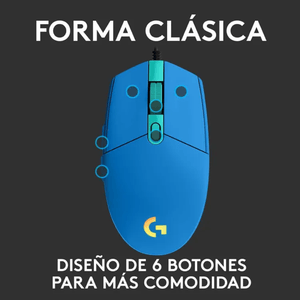 Mouse Gaming Logitech G203 Color Azul