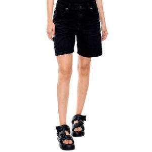 Bermuda Black Denim Medium Waist