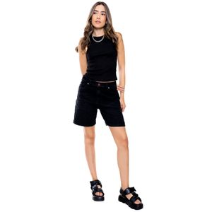 Bermuda Black Denim Medium Waist