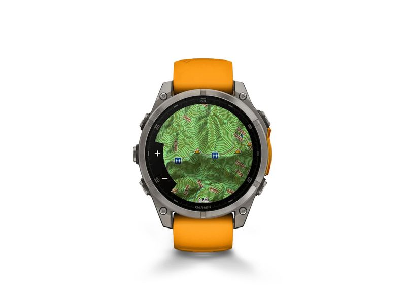 Reloj Garmin Fenix 47mm Amoled Zafiro Titanio Naranja Agaval