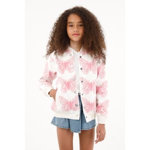 Chaqueta tipo bomber de mariposas para niña