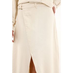 Falda larga fluida con aberturas para mujer