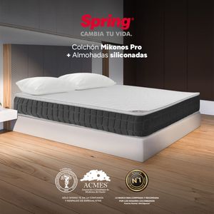 Colchón Spring Mikonos Pro 140x190cm + set almohadas