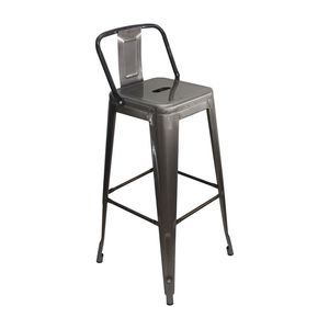 Butaco Alto Boxbit Titan Bar Tipo Tolix Con Espaldar Metal Rustic