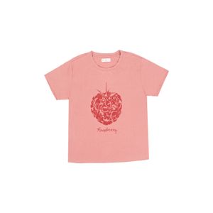 Camiseta naranja con estampado delantero para mujer
