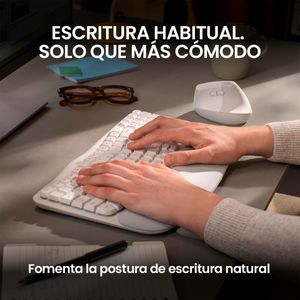 Teclado Ergonómico Inalámbrico Logitech Wave Keys Blanco
