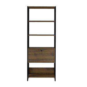 Estanteria biblioteca Match con puerta en MDP 166x63cm Pino con Negro