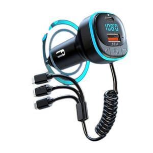 Cargador Automovil Multifuncional Con Pantalla Y Cable