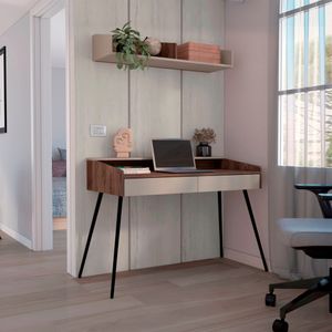 Escritorio y Repisa Mardi 170X124 RTA Milan Taupe