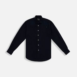 Camisa Manga Larga Color Azul Oscuro Indigo Para Hombre