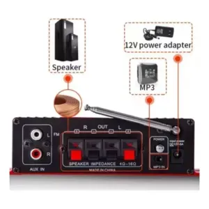 Amplificador De Sonido Carro Moto Motocarros Kinter Ma-140