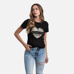 Camiseta Premium Manga Corta Color Negro Para Mujer