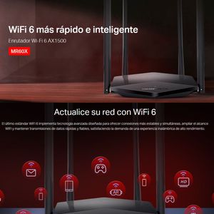 Router Gigabit Wifi 6 De Banda Dual Ax1500, Mercusys MR60X