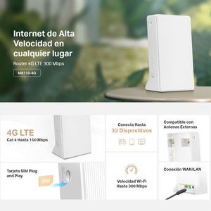 Router Wifi 300mbps Y Modem Sim 4g Lte  Mercusys Mb110-4g