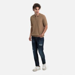 Polo Manga Corta Color Taupe Para Hombre
