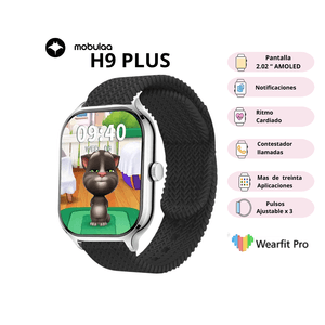 Reloj inteligente Smartwatch H9 PLUS Pantalla 2.02 AMOLED Negro
