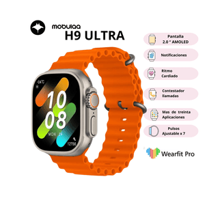 Reloj Inteligente H9 ULTRA PLUS Pantalla AMOLED Naranja