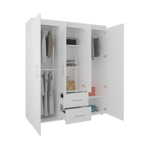 Closet Bariloche eco 150 177,9x150,3x50,4 RTA Blanco Mqz