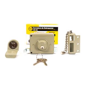 Cerradura sobreponer con cadena derecha Yale 105 - 50