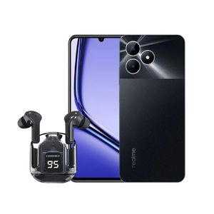Celular Realme Note 50 128 GB 4GB RAM negro + Audífonos bluetooth