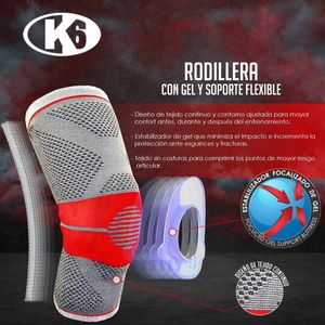Rodillera Deportiva Con Soporte Rótula Gel Ortopédica - L