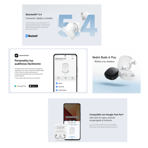 Audífonos Xiaomi Bluetooth Redmi Buds 6 Play Negros