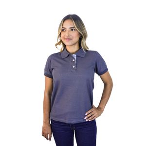 Camiseta tipo polo para mujer gris oscura