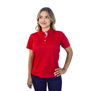 Camiseta tipo polo para mujer roja