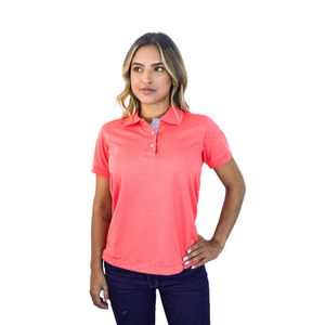 Camiseta tipo polo para mujer coral