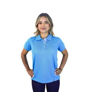 Camiseta tipo polo para mujer turquesa