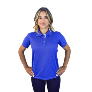 Camiseta tipo polo para mujer azul rey