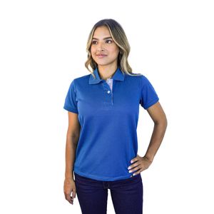 Camiseta tipo polo para mujer azul petroleo
