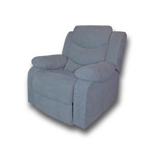 SILLA RECLINABLE GIRATORIA MECEDORA LINO GRIS CLARO