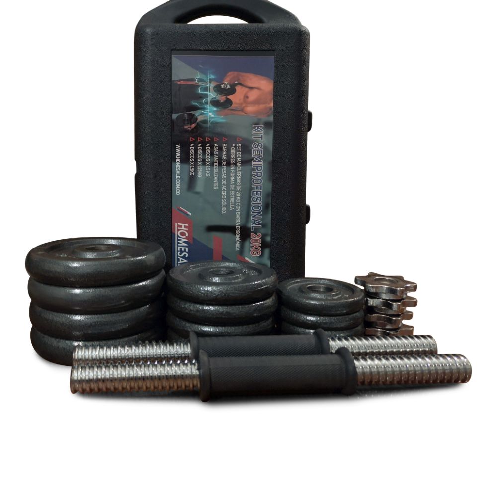 Kit Mancuernas Pesas 20Kg Home Sale Antideslizante Estuche Kit de Pesas 20 KG
