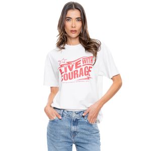 Camiseta Manga Corta Con Estampado En Frente