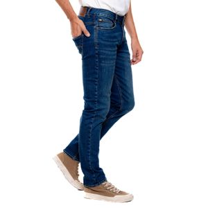 Regular Fit Jeans Tono Medio Con Desgastes