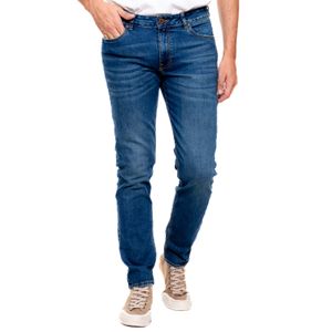 Regular Fit Jeans Tono Medio Con Desgastes