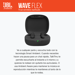 JBL Wave Flex Auriculares Bluetooth Tws Deep Bass, Blk