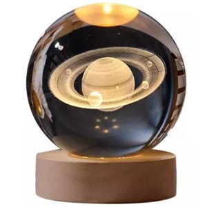 Lámpara Nocturna 3D Bola De Cristal Sistema Solar