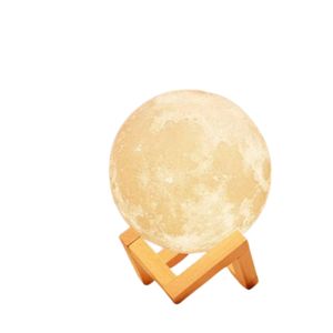 Lampara Humificador Difusor Luna 3d Colores Base Madera