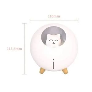 Humidificador Gato Aromaterapia Led 7 Colores Rosado